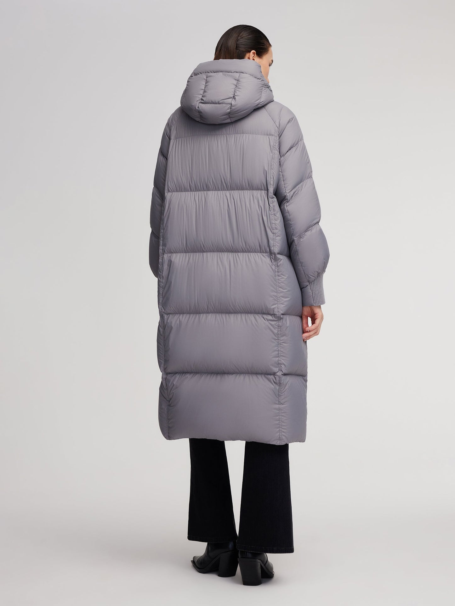 Lightweight Windproof Hooded Long Goose Down Coat