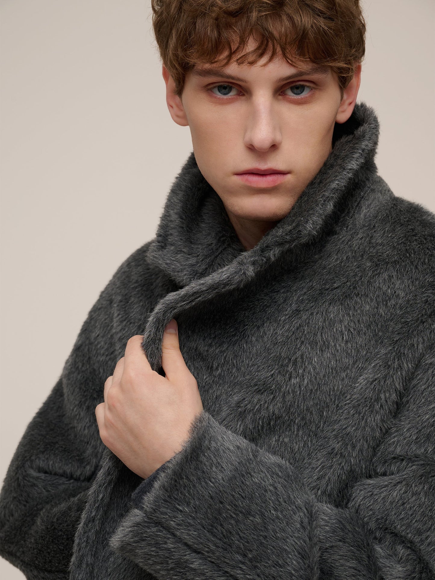 Brushed Alpaca Wool Blend Unisex Overcoat