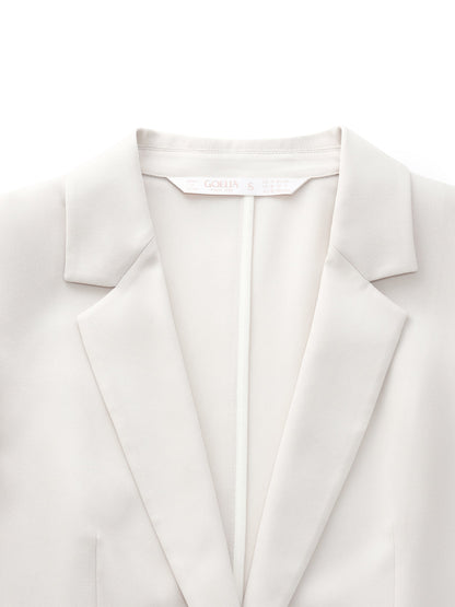 Acetate Blend 3/4 Sleeve Women Blazer