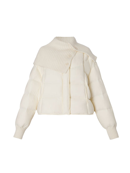 Cocoon Knitted Convertible Collar Goose Down Jacket