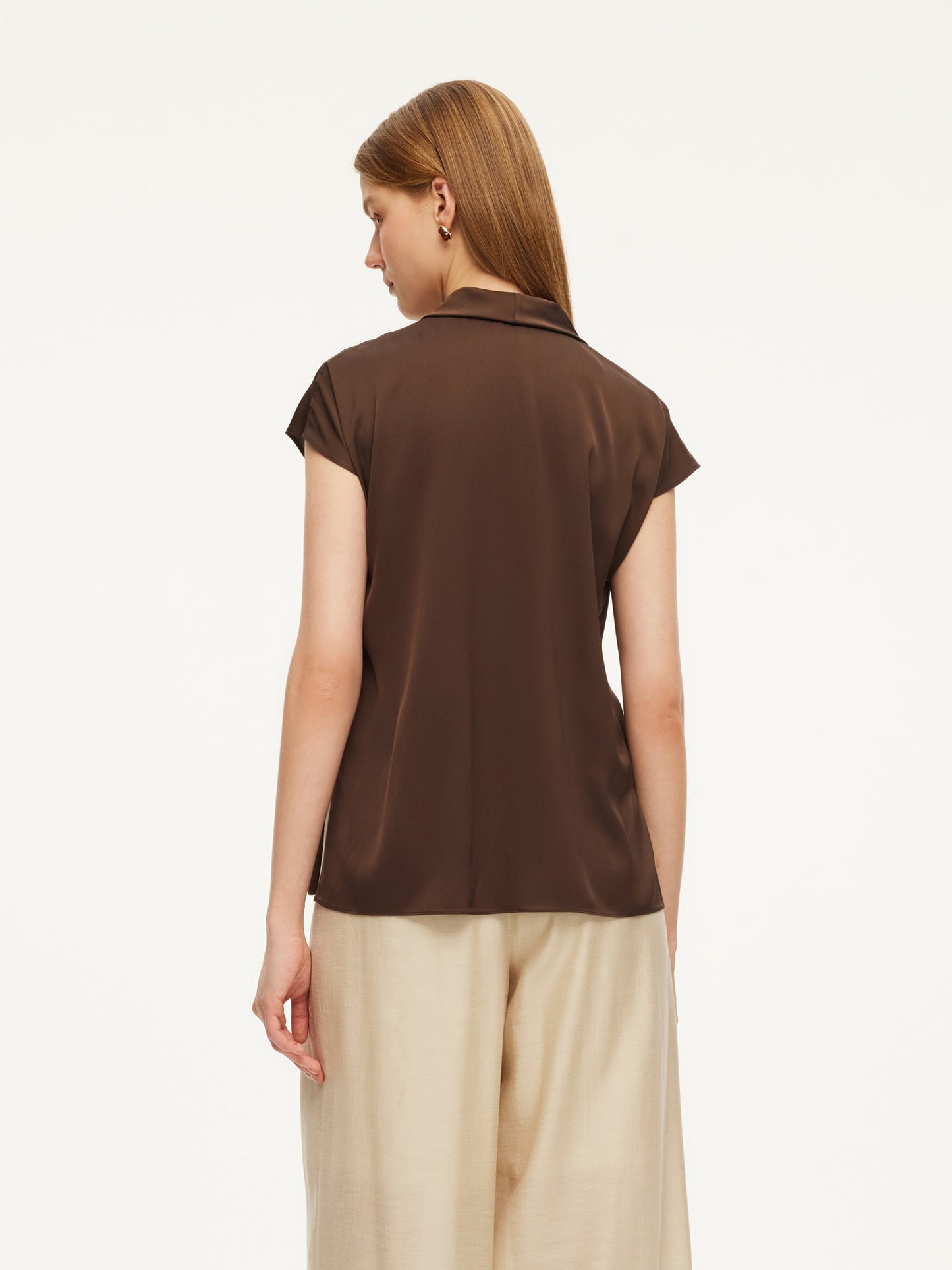 22MM Mulberry Silk Tie Neck Women Blouse