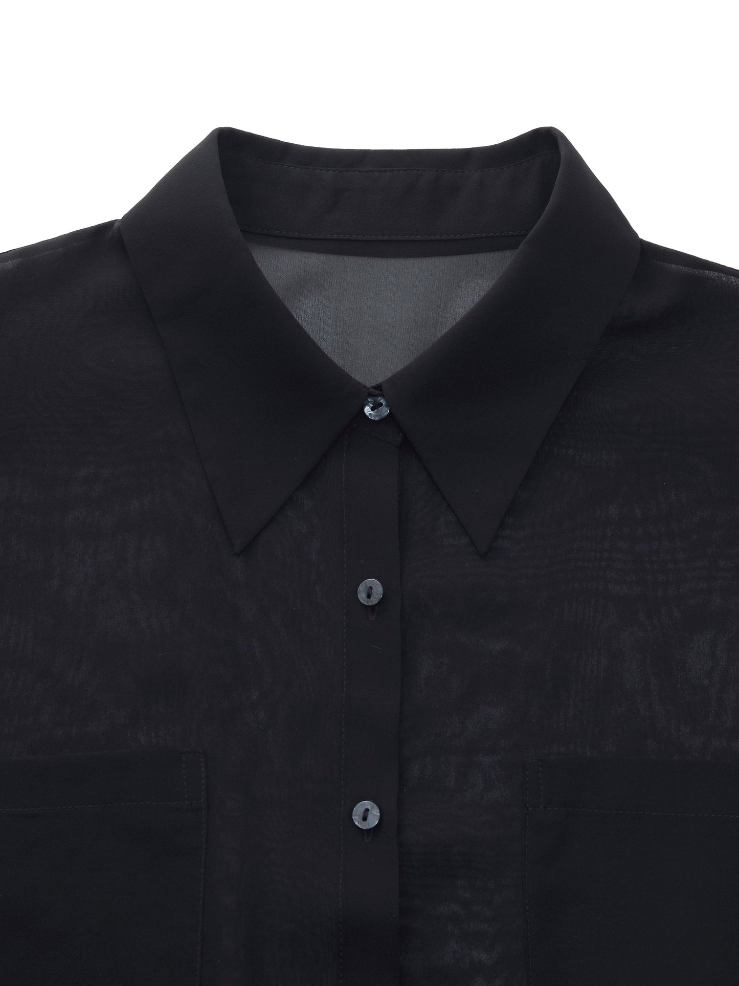 10MM Mulberry Silk Tie Front Women Sheer Shirt