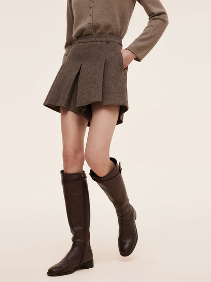 100% Washable Wool Women Culotte Skirt