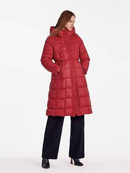 Hooded Pleated Goose Down Garment