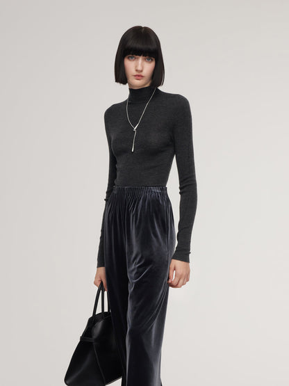 Cashmere Mulberry Silk Tencel Blend Women Knit Top