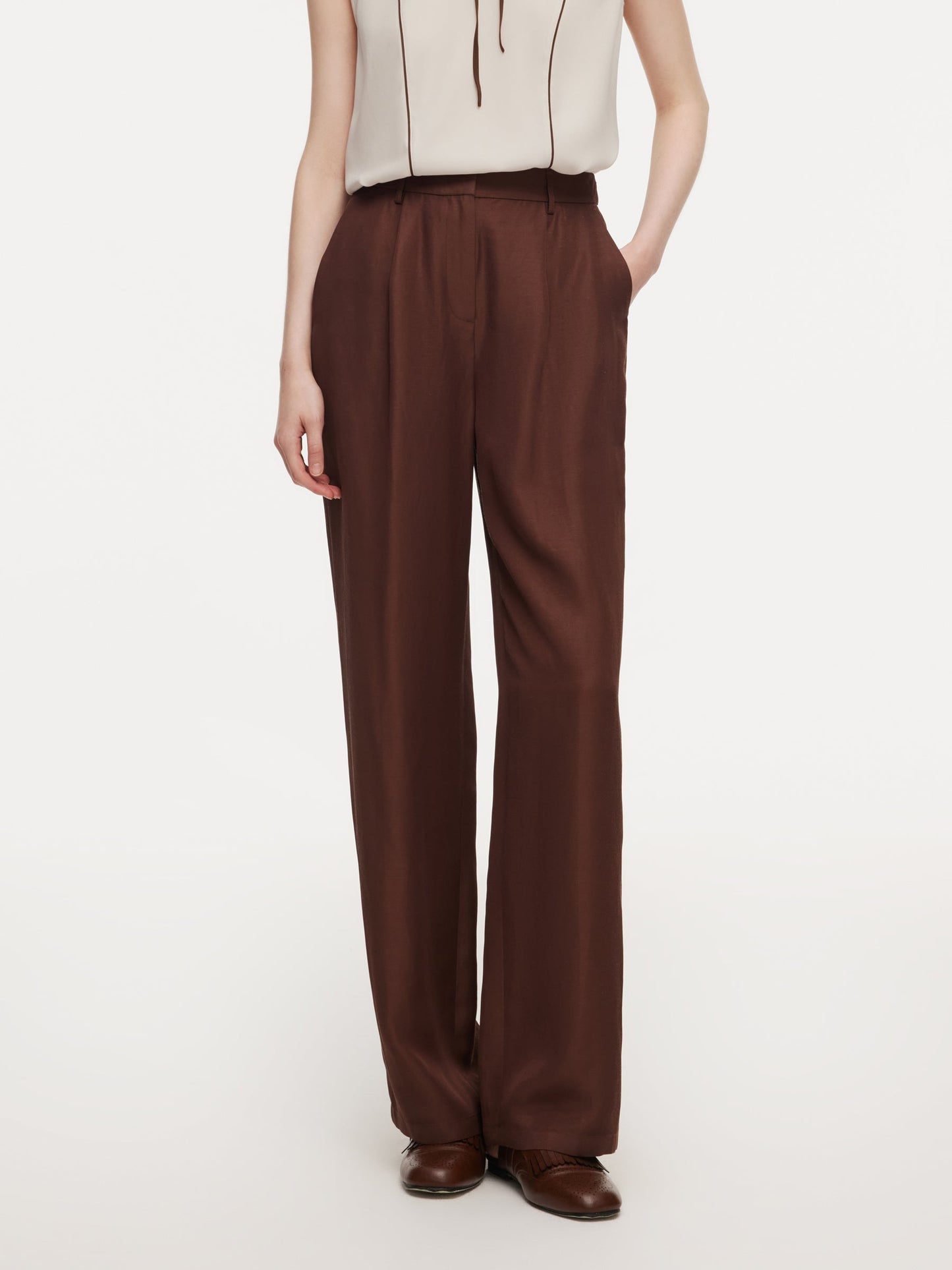 Tencel Acetate Linen Blend Women Pants