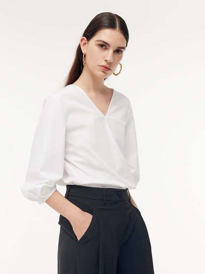 Twist 3/4 Sleeves Reversible Women Blouse