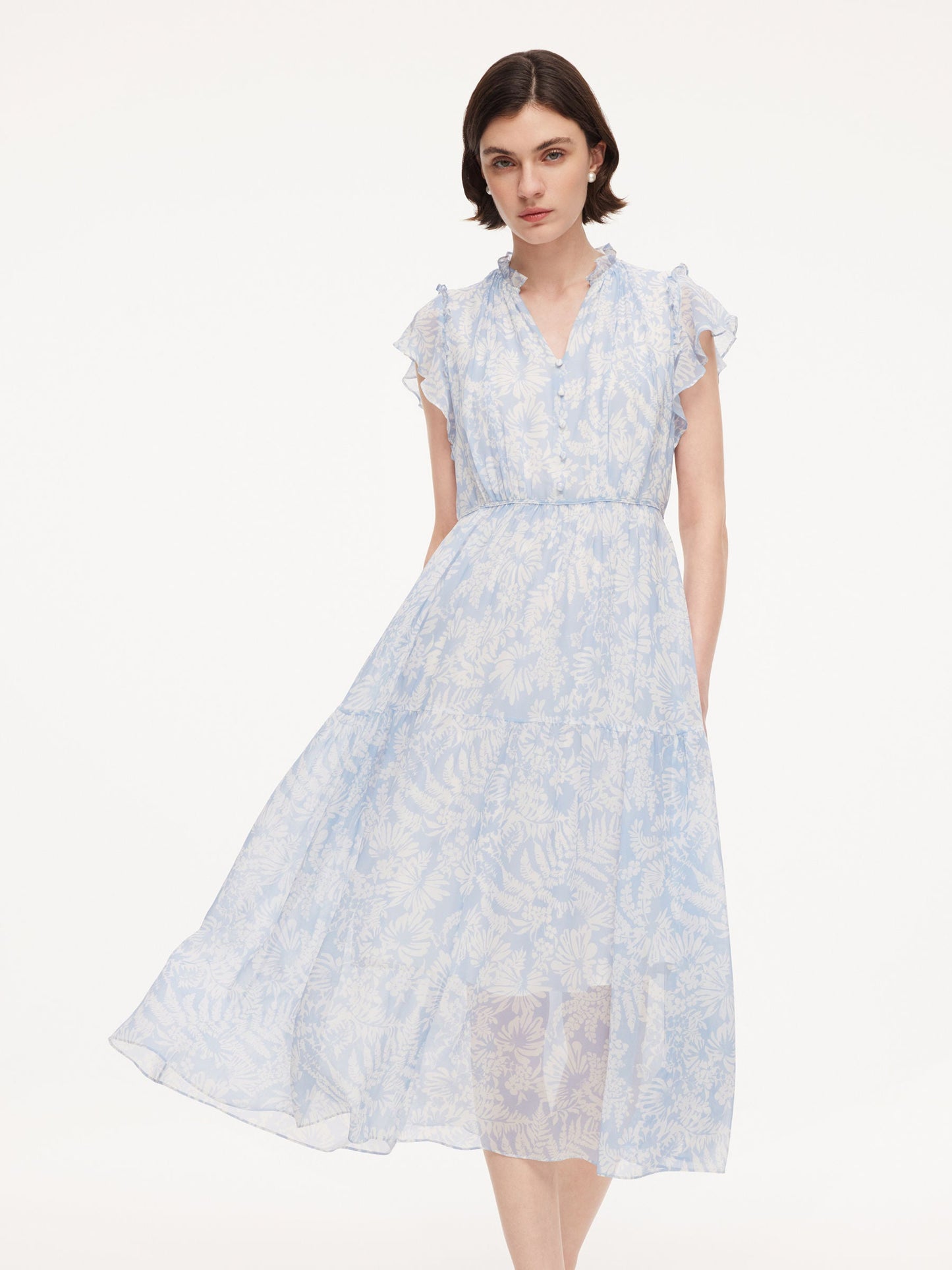10MM Mulberry Silk Floral Print Women Maxi Dress