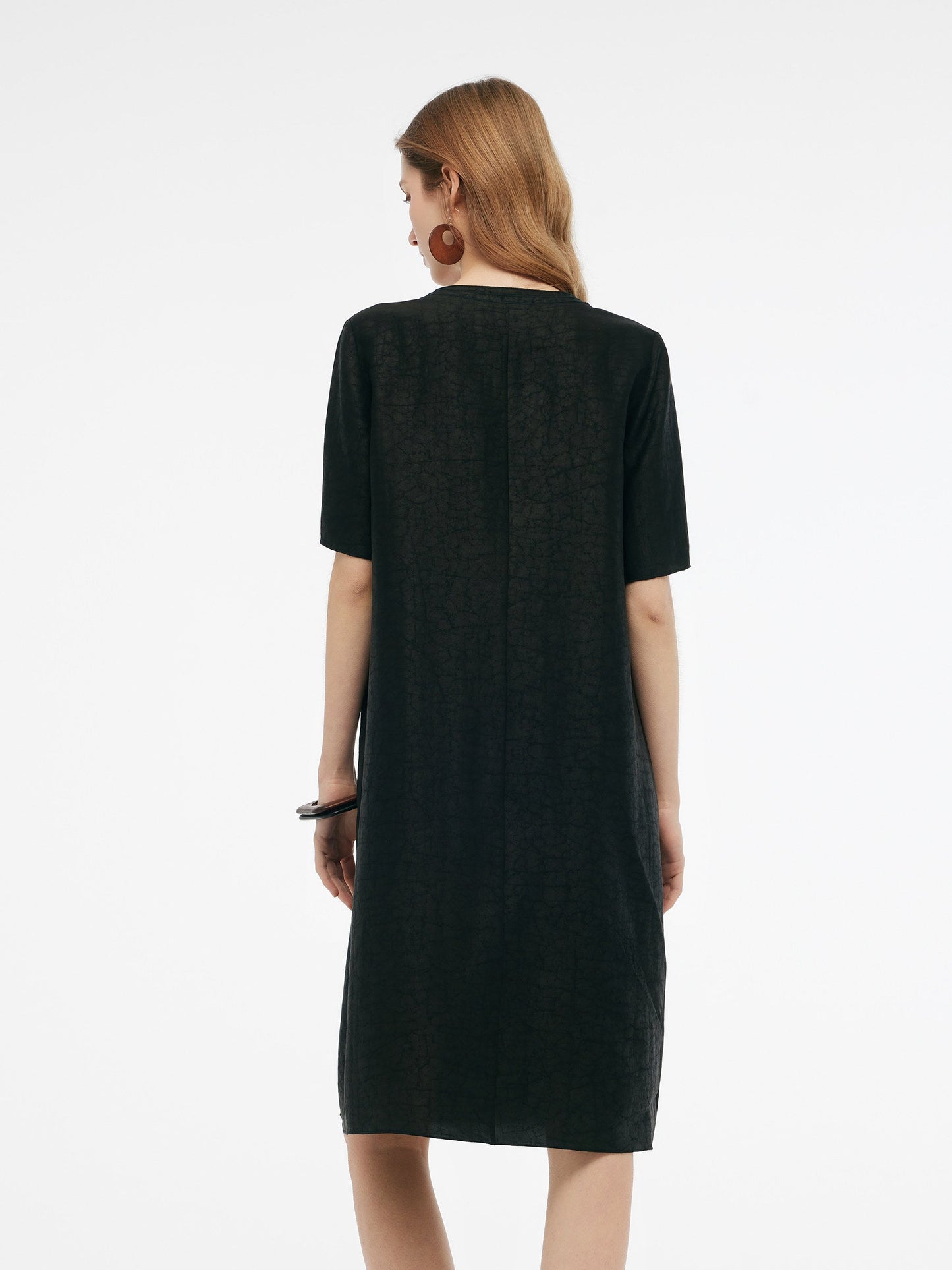 18MM Xiang Yun Silk Pockets Women Loose Fit Midi Dress