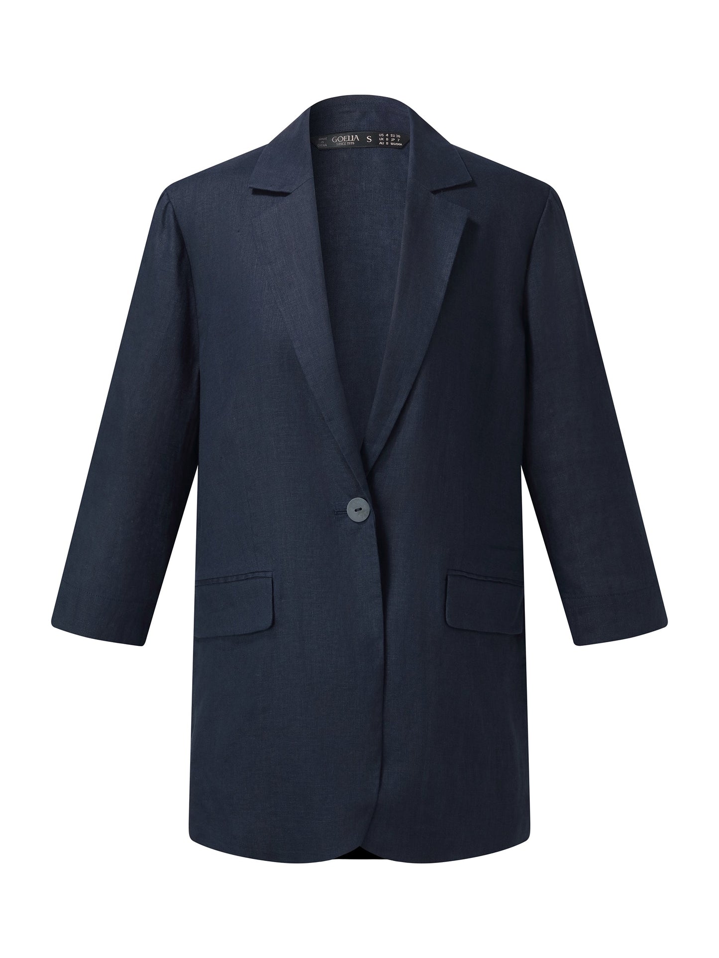 100% Linen 3/4 Sleeve Women Blazer
