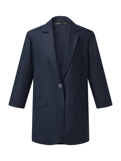 100% Linen 3/4 Sleeve Women Blazer