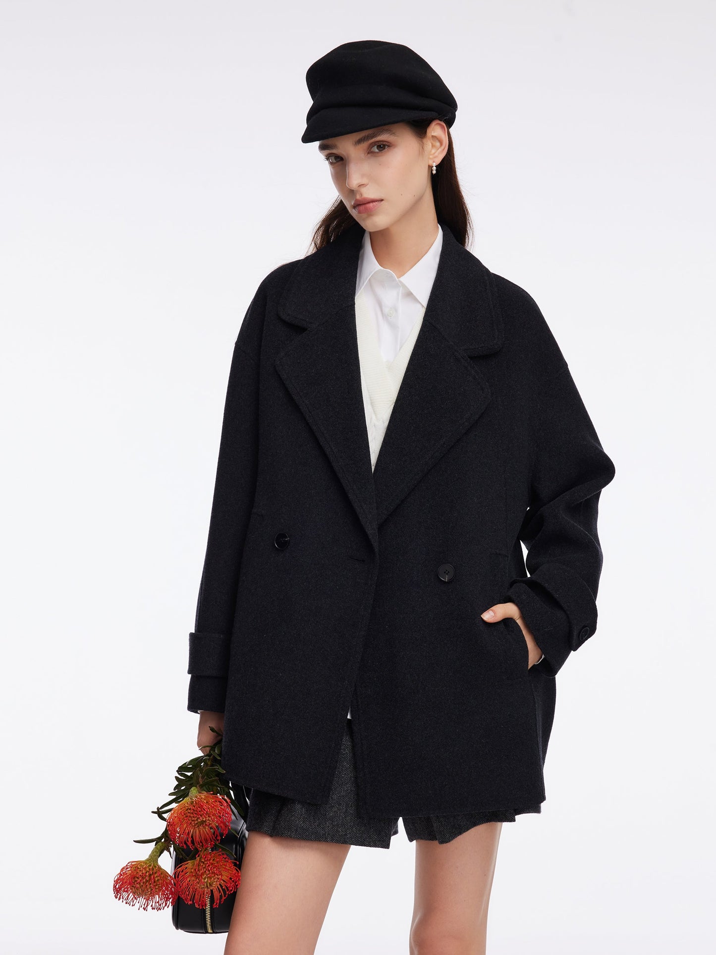 Wool Yak Blend Double-Faced Unisex Coat