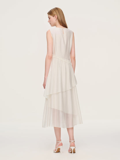 Ruffle Sleeveless Women Tiered Maxi Dress