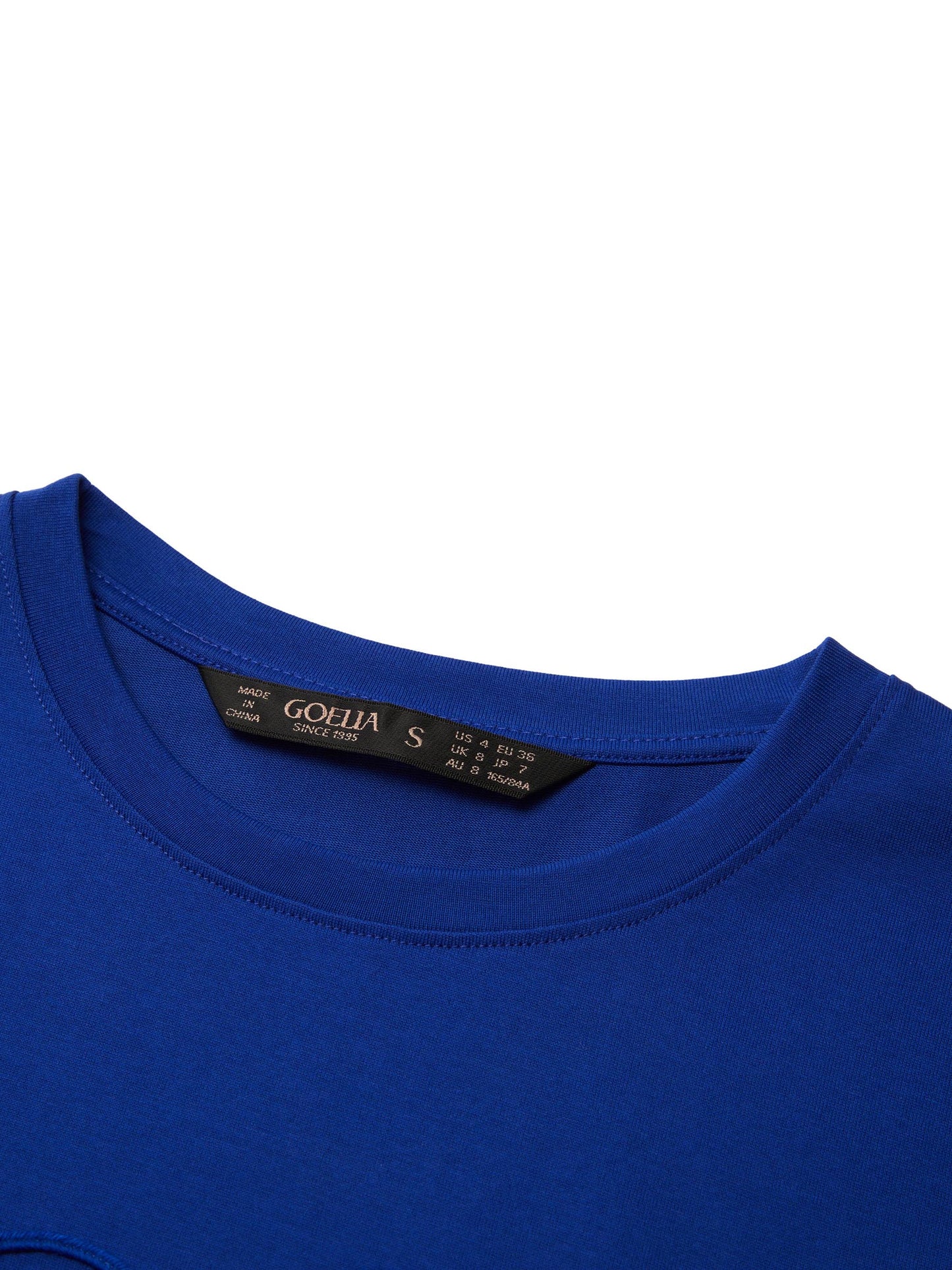 Cotton Blend Round Neck Tape Embroidered Women T-Shirt