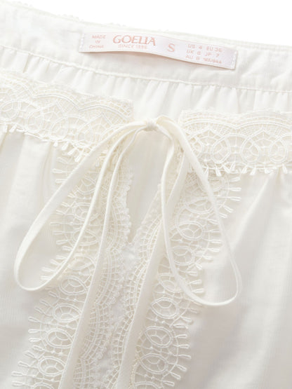 Tencel Blend Embroidered Square Neck Women Blouse