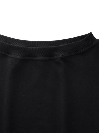 [Preview] Cotton Scuba One-Shoulder Women Sweatshirt With Plaid Ribbon