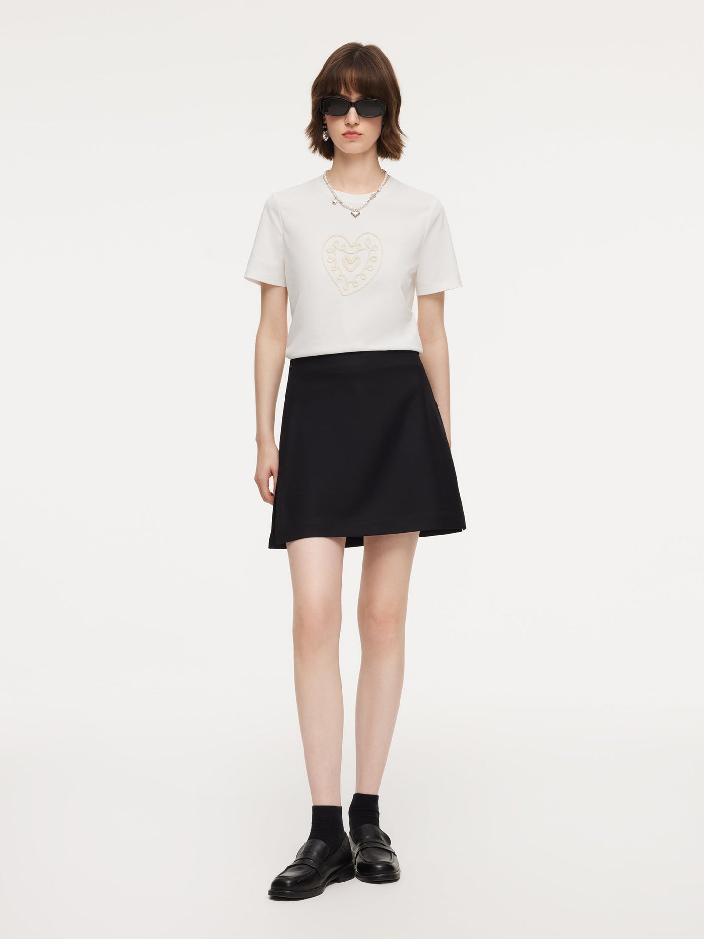 100% Worsted Wool Side Slit Women Culotte Skirt