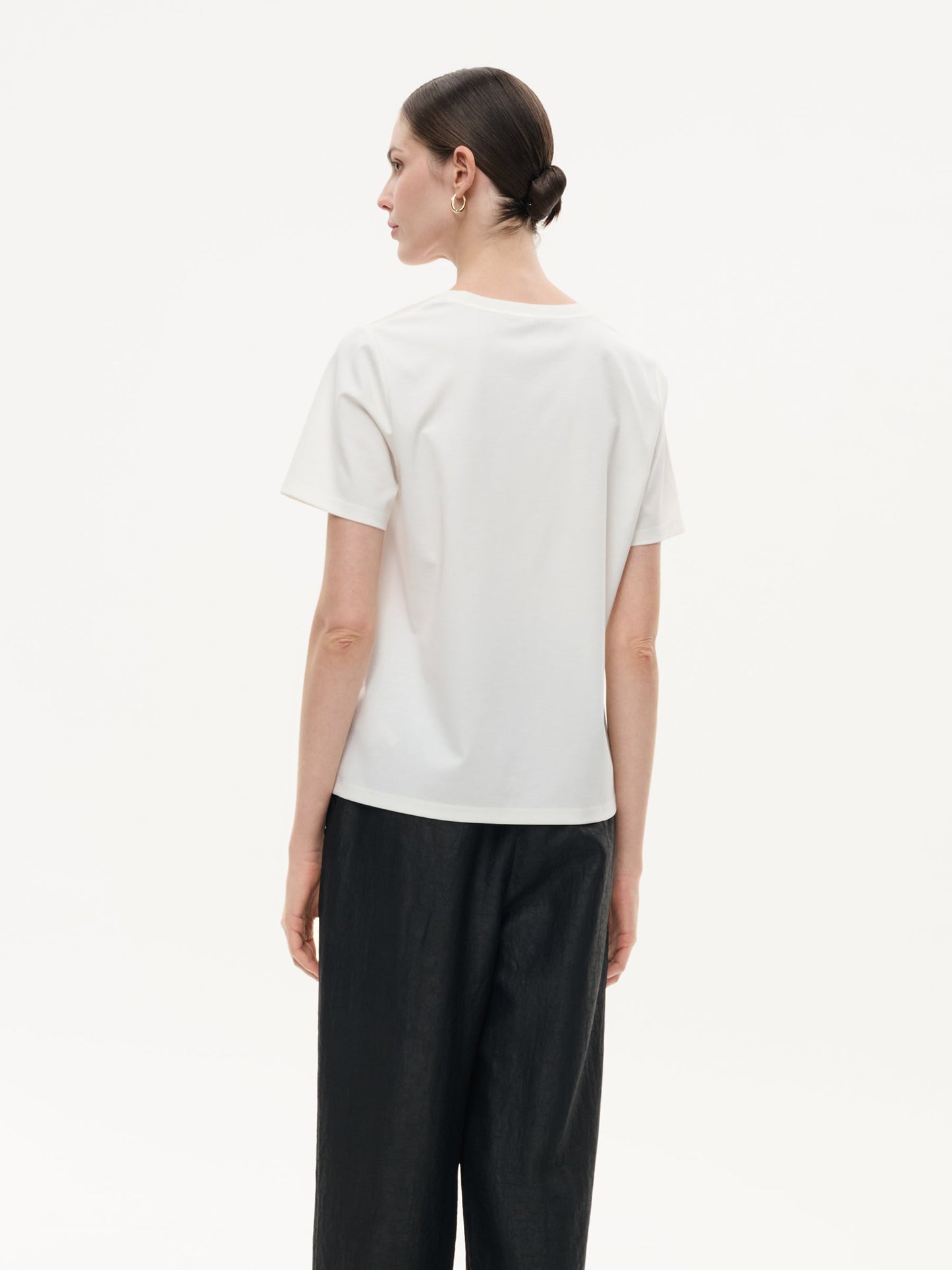 22MM Mulberry Silk Tencel Blend Women Letter Print T-Shirt