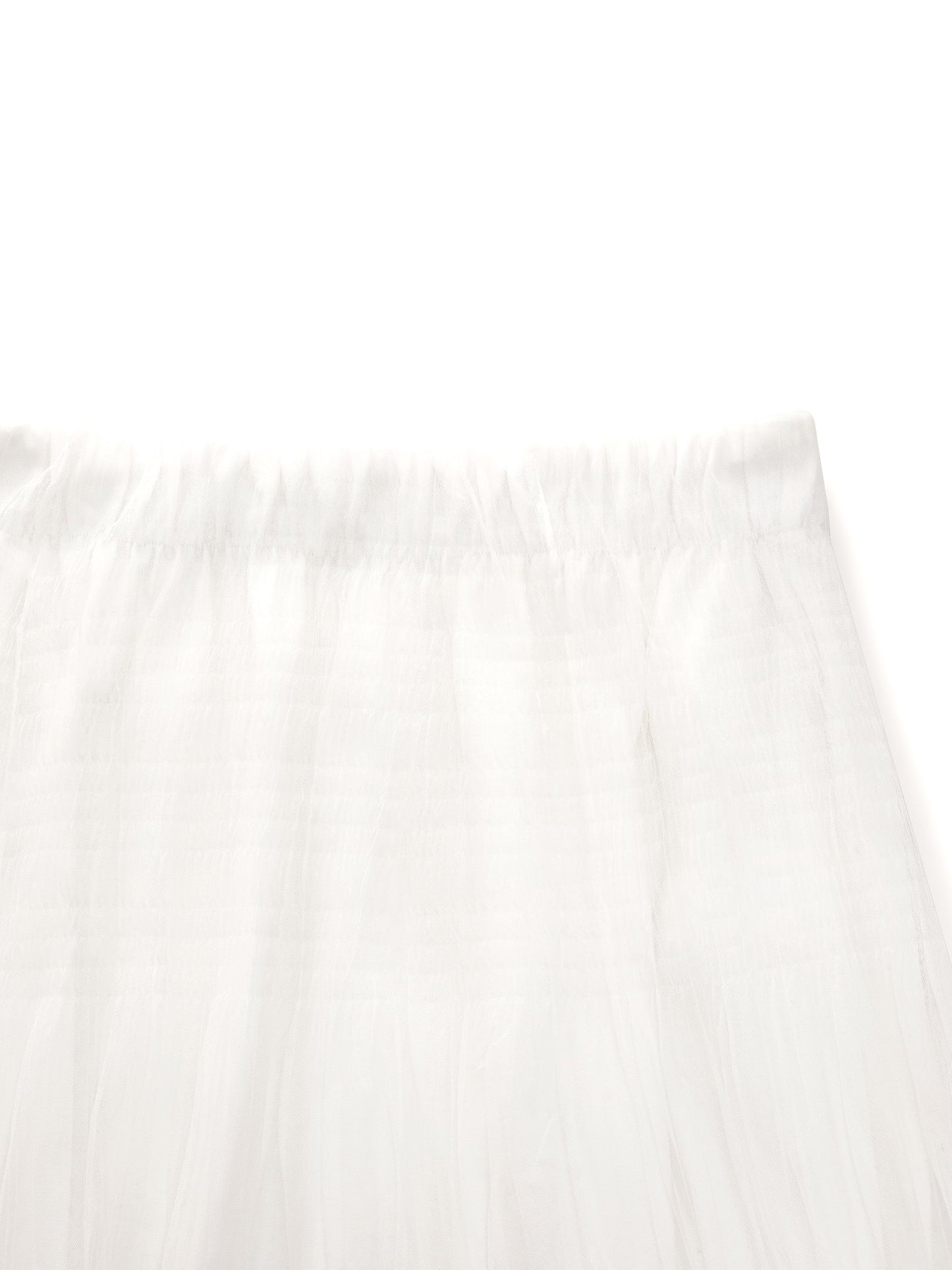 [Preview] Elastic Waist A-Line Pleated Women Mesh Skirt