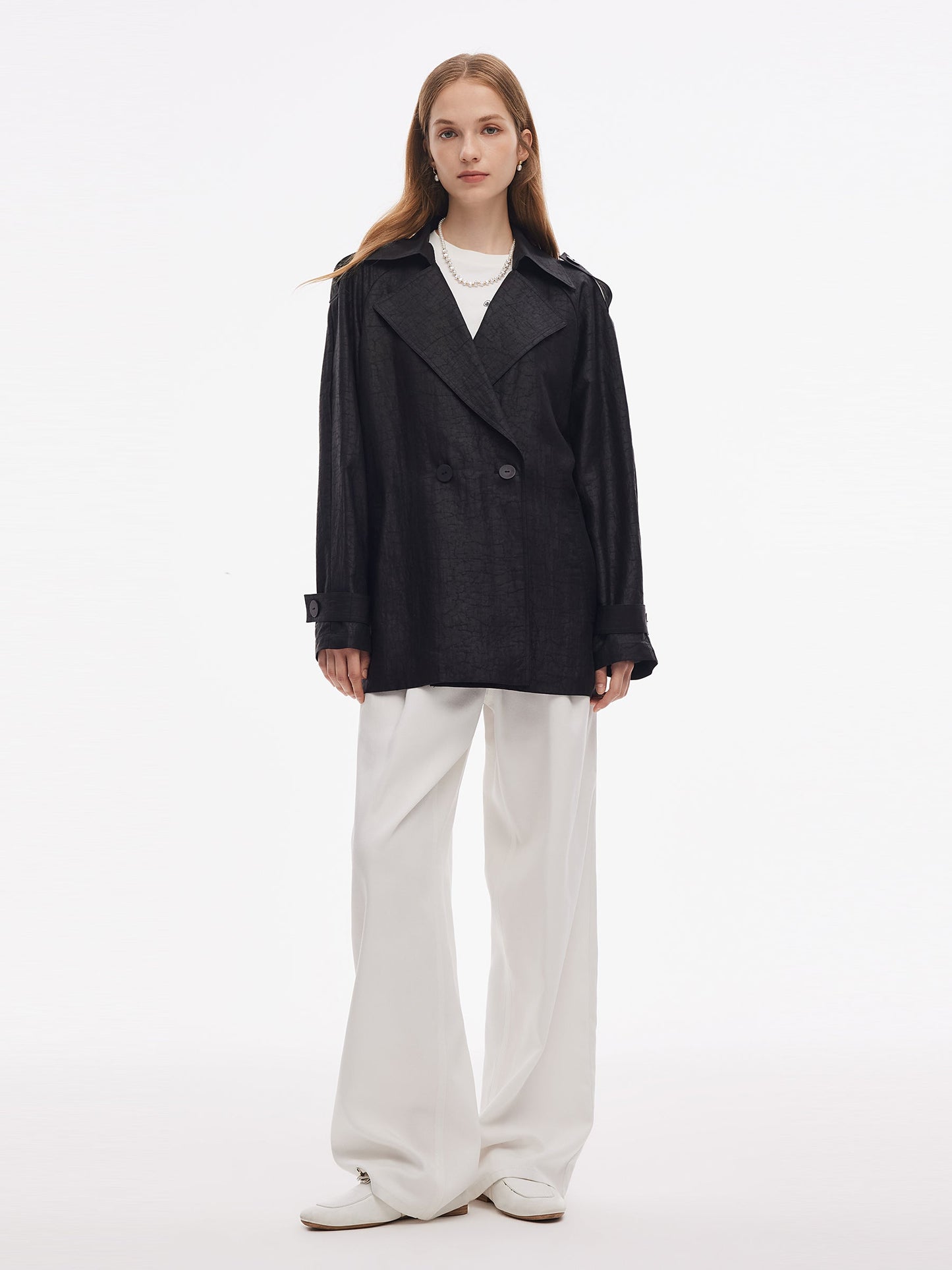 18MM Gambiered Canton Gauze Women Trench Coat