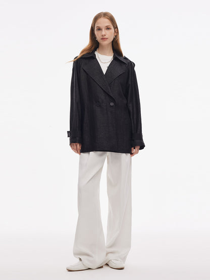 18MM Gambiered Canton Gauze Women Trench Coat
