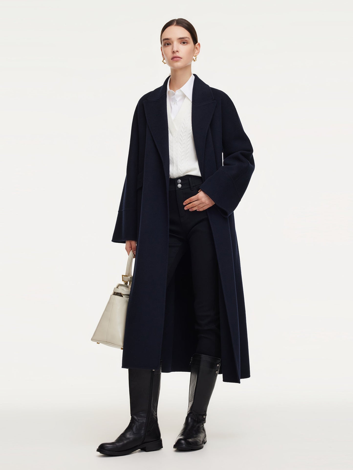 100% Wool Unisex Wrap Overcoat