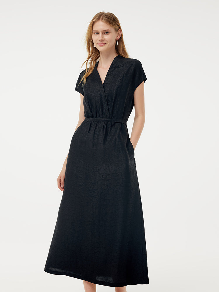 18MM Xiang Yun Silk Adjustable Waist Women Midi Dress