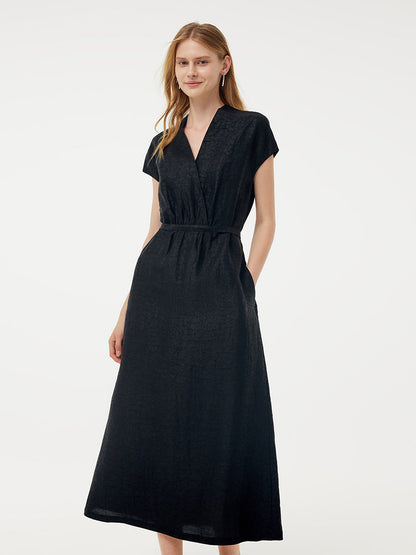 18MM Xiang Yun Silk Adjustable Waist Women Midi Dress