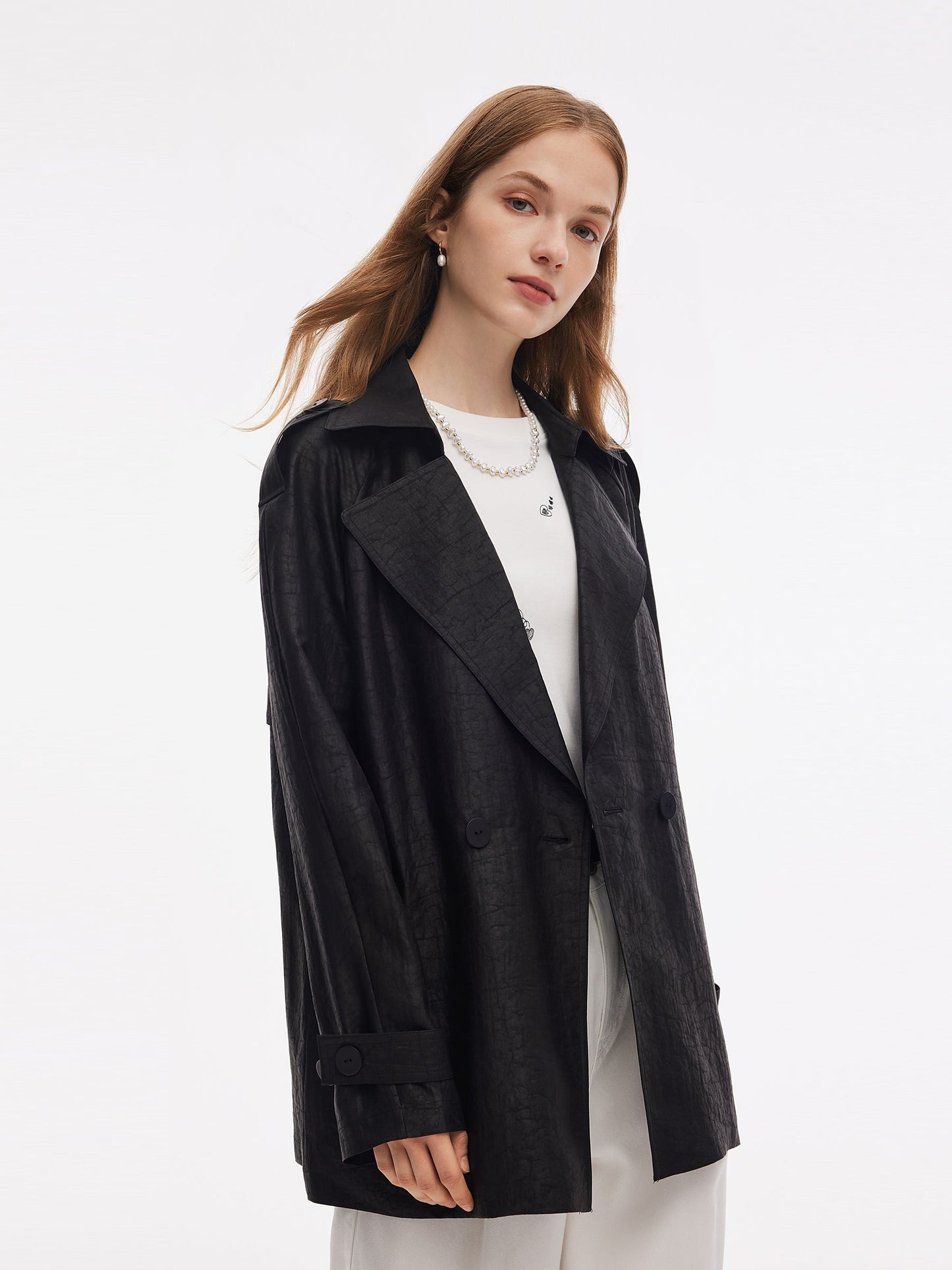 18MM Gambiered Canton Gauze Women Trench Coat