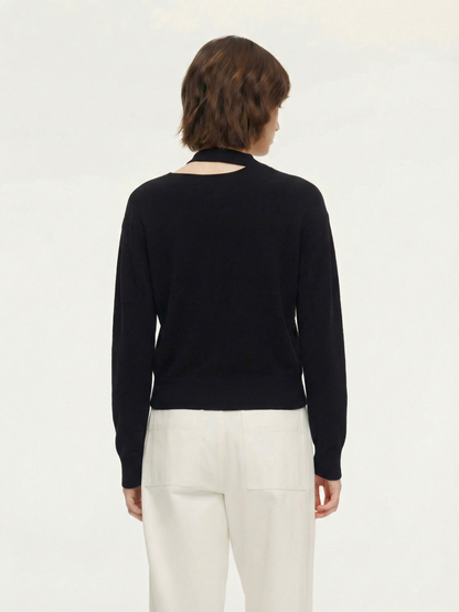 100% Wool Cut Out Women Sweater