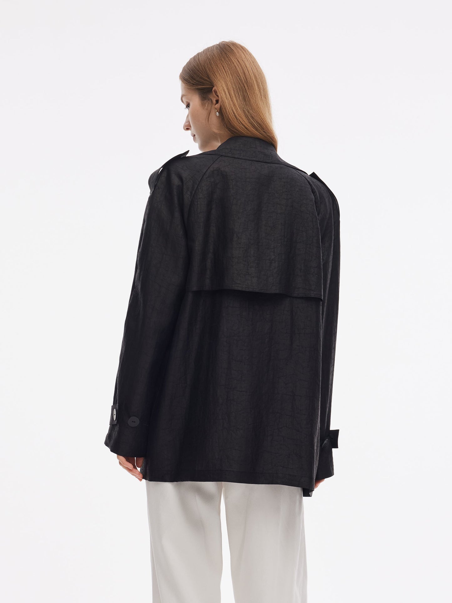 18MM Gambiered Canton Gauze Women Trench Coat