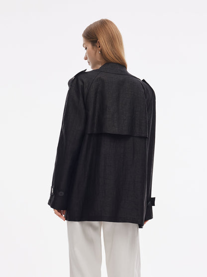 18MM Gambiered Canton Gauze Women Trench Coat