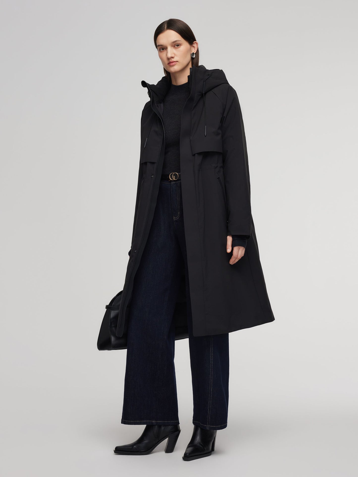 Hooded Unisex Goose Down Trench Coat