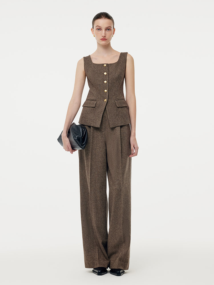 100% Washable Wool Women Full Length Pants