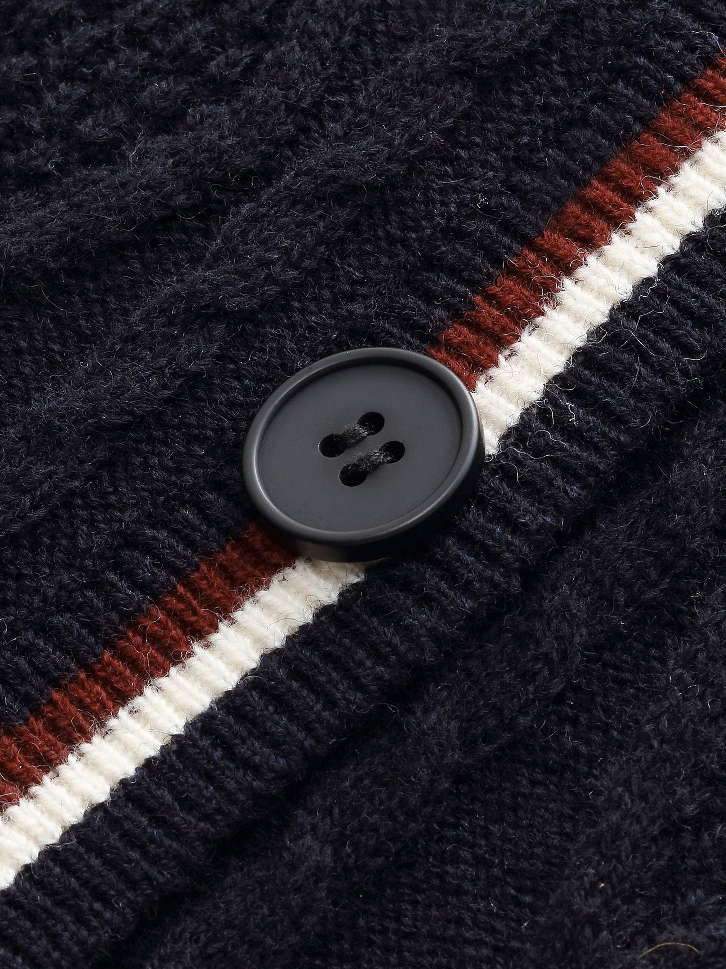 Wool Blend Contrast Trim Women Cardigan