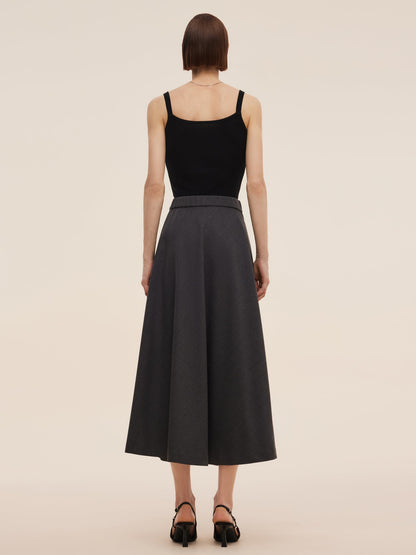 Worsted Wool Blend A-Line Women Skirt