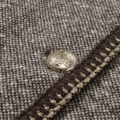 Brown Wool Single-Breasted Women Jacket