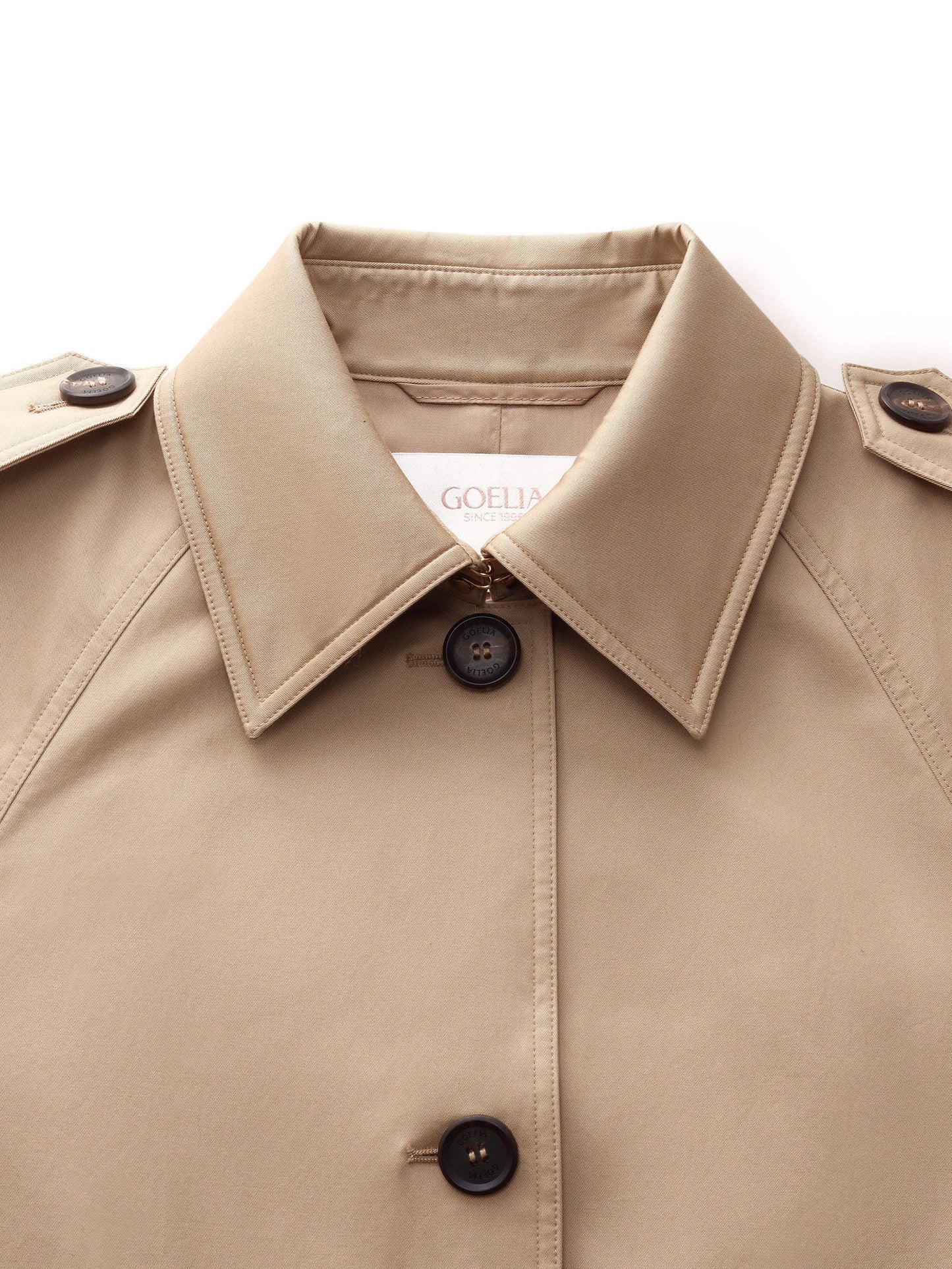 Cotton Self-Tie Belt Women Long Trench Coat