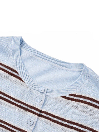 [Preview] Navy Combo Stripe Women Cardigan