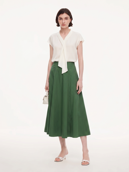 Cotton Blend A-Line Women Skirt