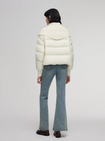 Cocoon Knitted Convertible Collar Goose Down Jacket