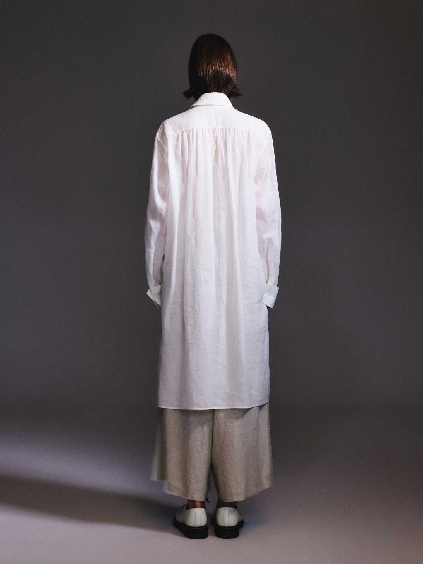 100% Ramie Loose Fit H-Line Unisex Long Shirt