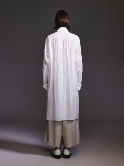 100% Ramie Loose Fit H-Line Unisex Long Shirt